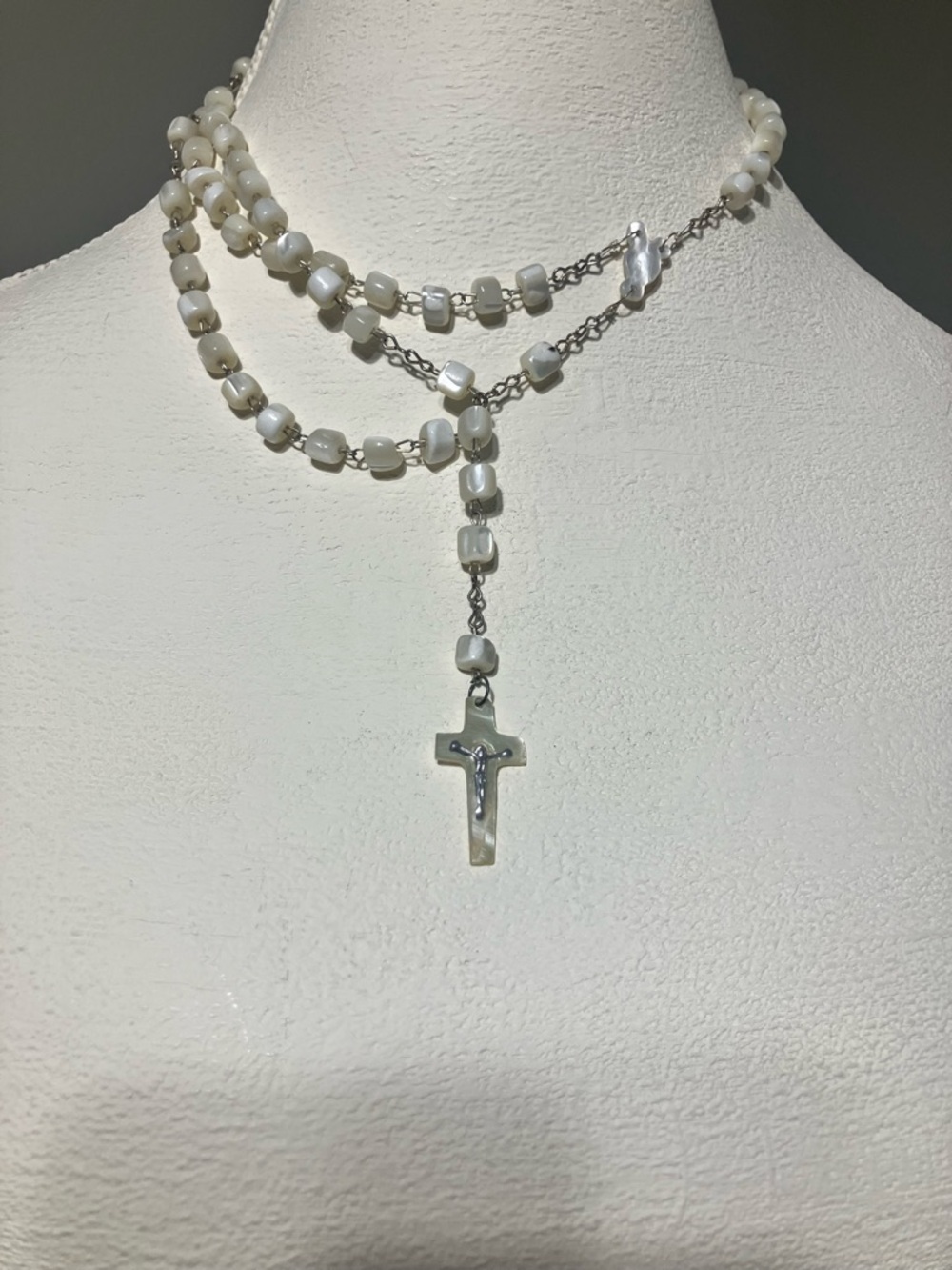 Mother of Pearl with Crucifix Necklace